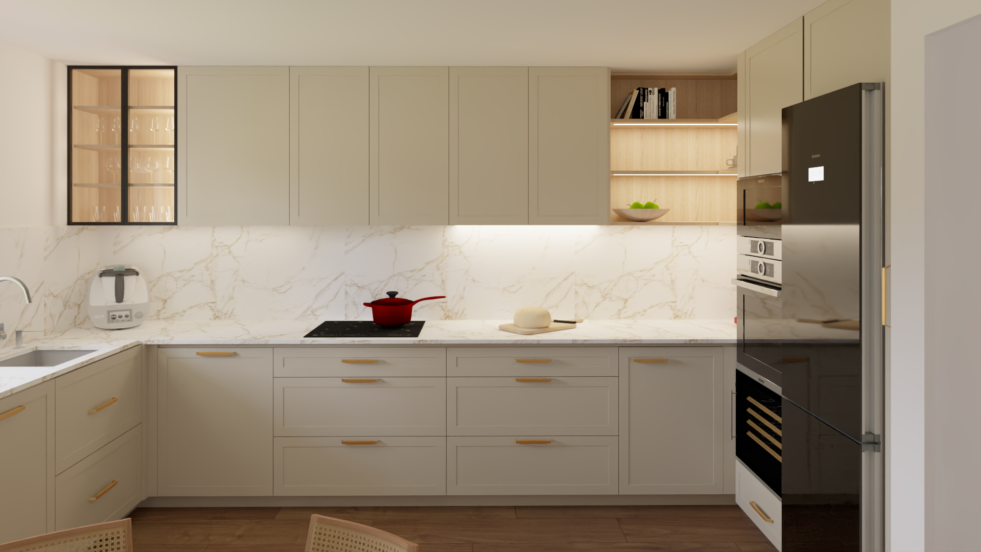render 3d de cocina en getafe